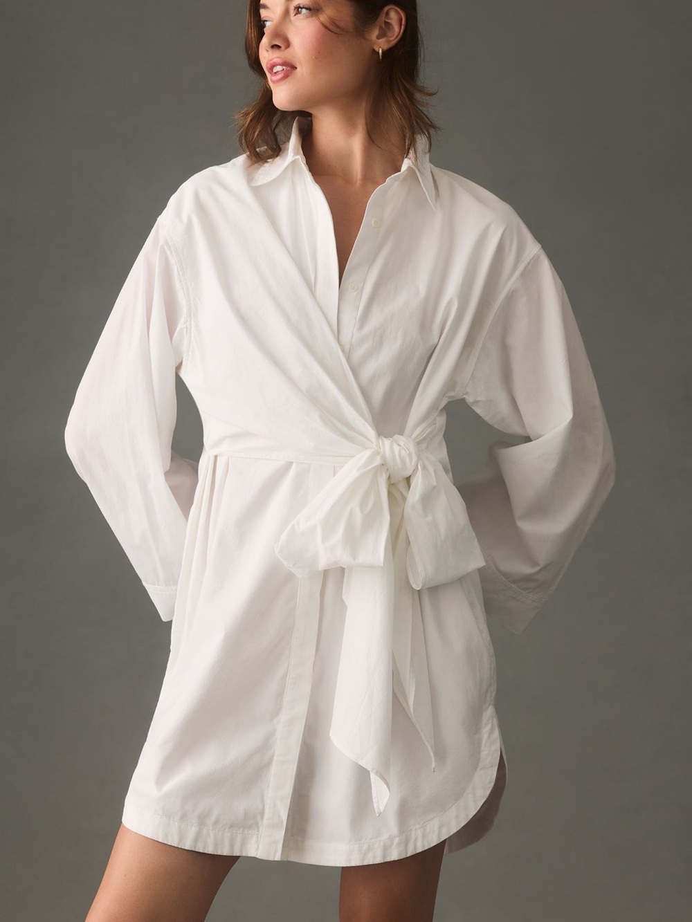 Anthropologie Maeve Tie Waist Shirt Dress XS